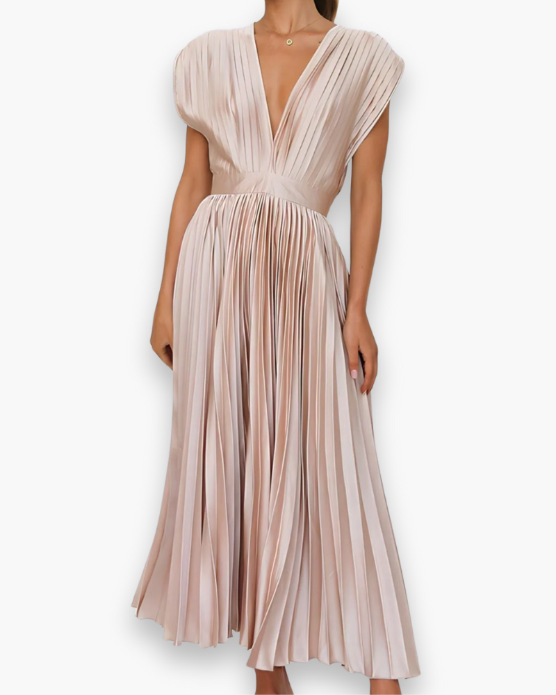 Robe élégante en V à cols en V | Petite robe maxi 1