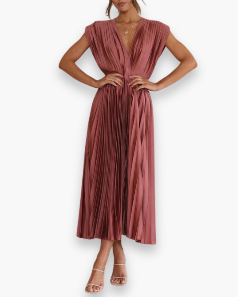 Robe élégante en V à cols en V | Petite robe maxi 3