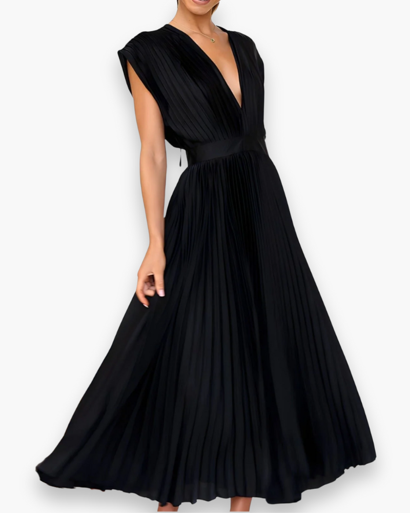 Robe élégante en V à cols en V | Petite robe maxi 4
