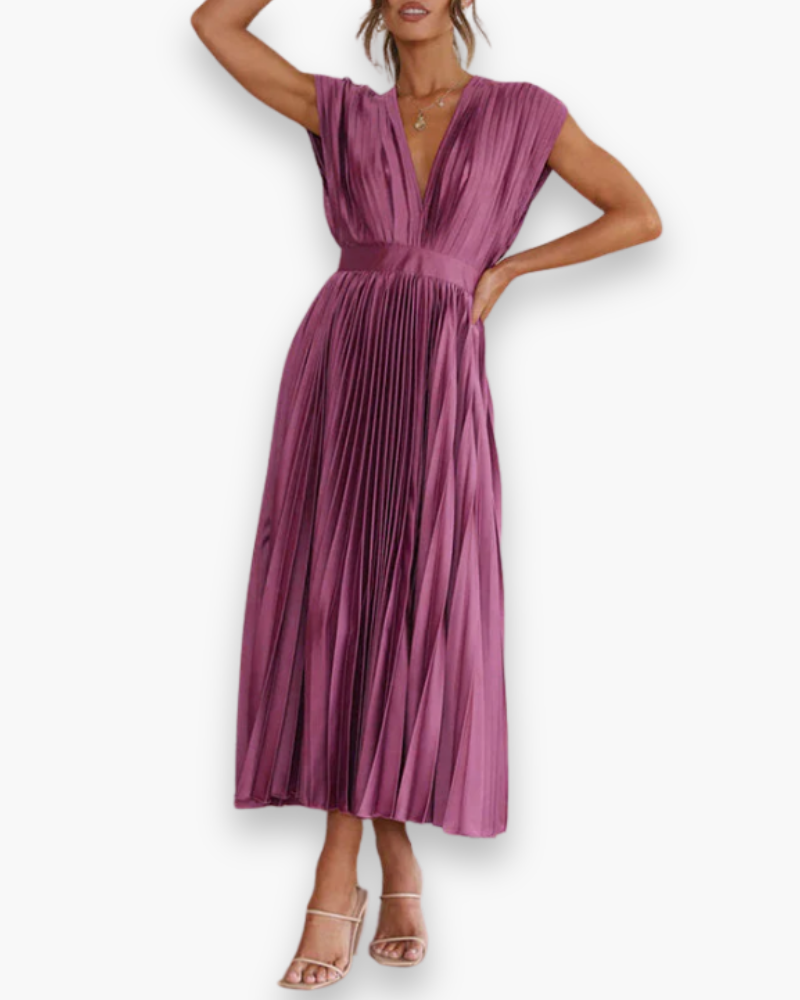 Robe élégante en V à cols en V | Petite robe maxi 5