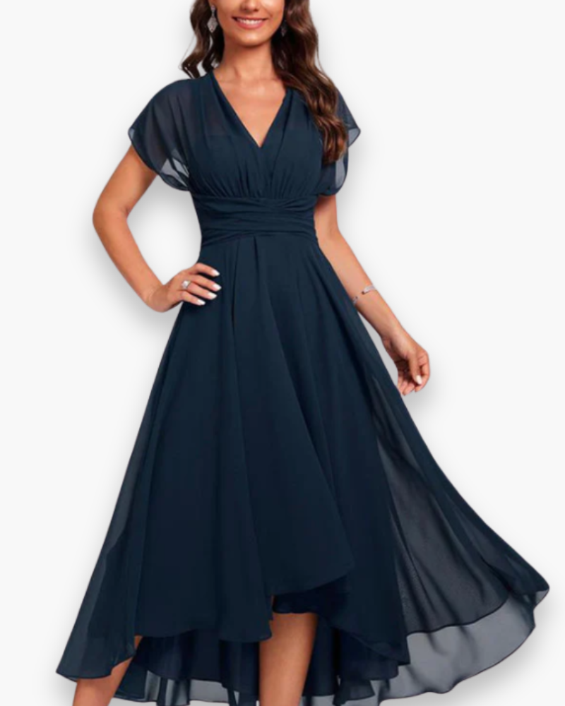 Robe élégante plissée femme | Midi 0