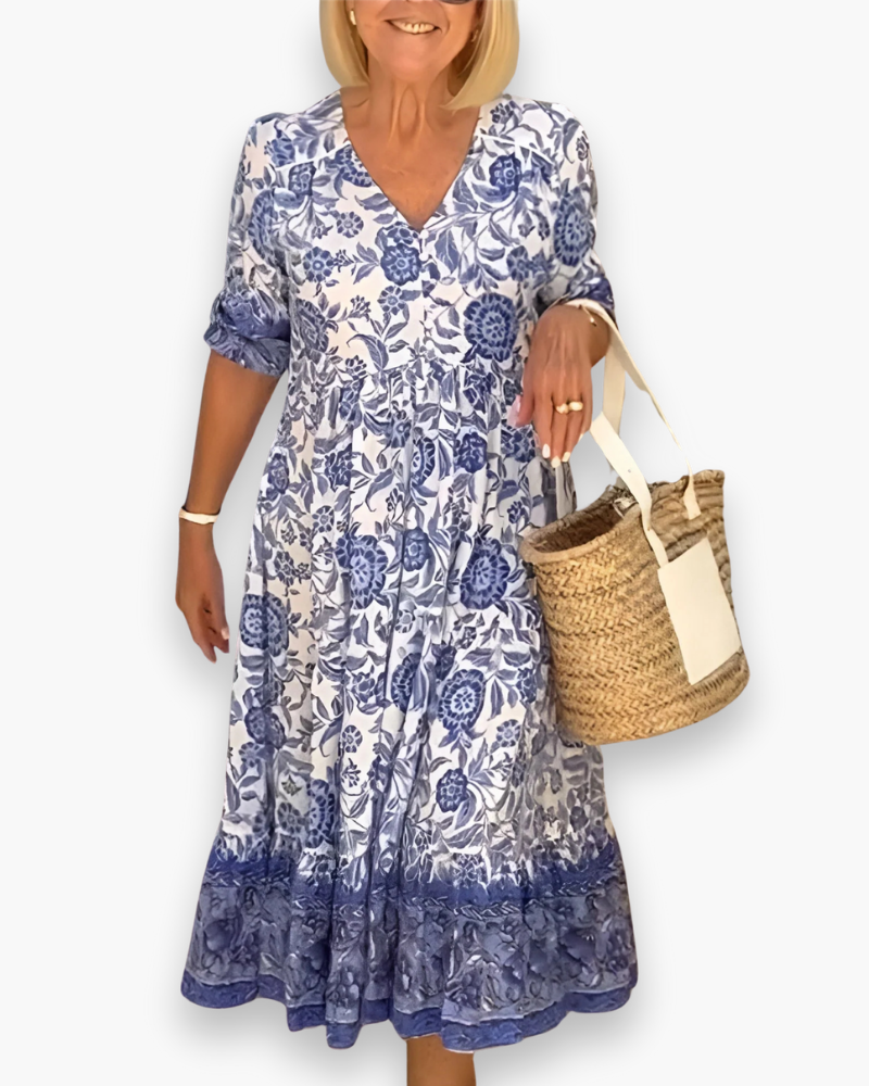Robe fleurie élégante femme | Midi 0