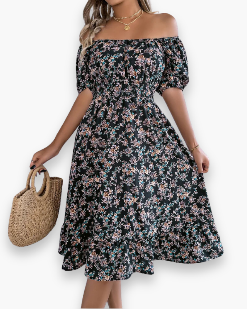 Robe midi fleur romantique de fleur | Midi 0