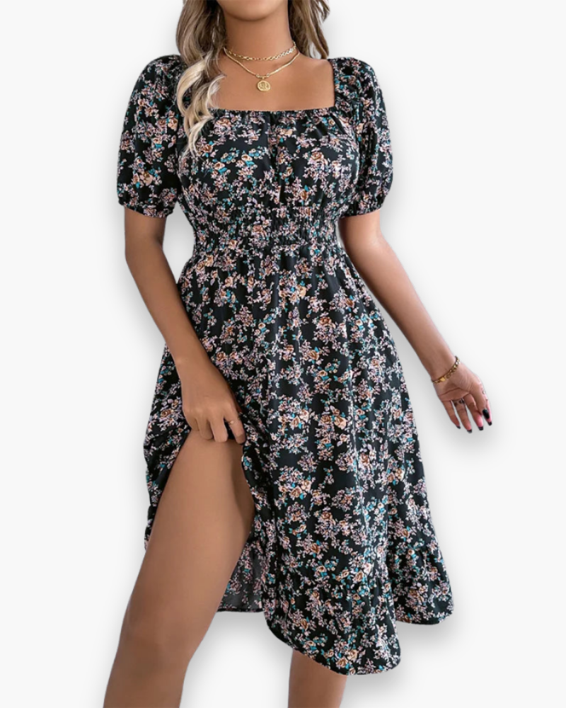 Robe midi fleur romantique de fleur | Midi 1
