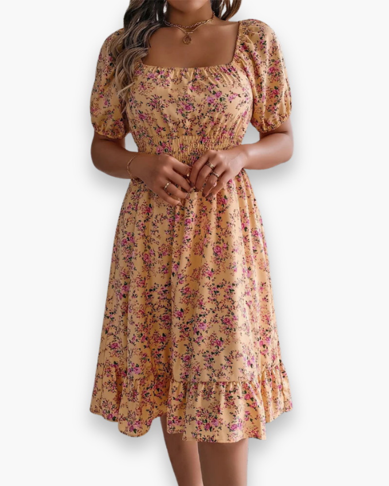 Robe midi fleur romantique de fleur | Midi 3