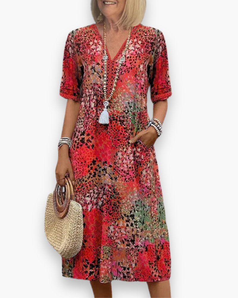Robe midi imprimée femme | Élégant 0