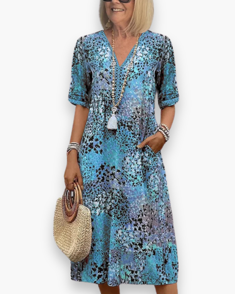 Robe midi imprimée femme | Élégant 1
