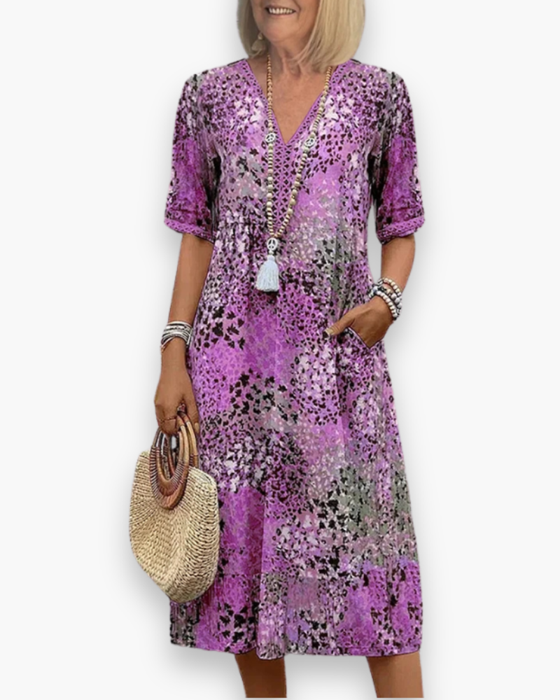 Robe midi imprimée femme | Élégant 3
