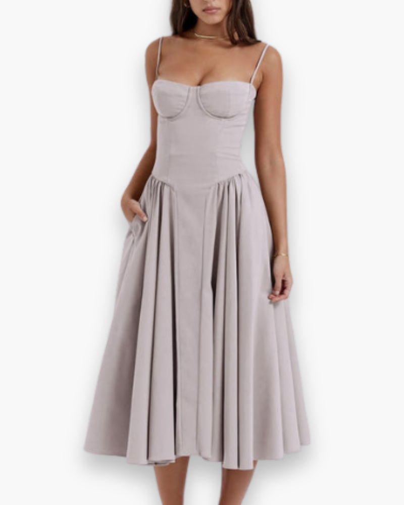 Robe midi vintage confortable des femmes | Robes d'été 3