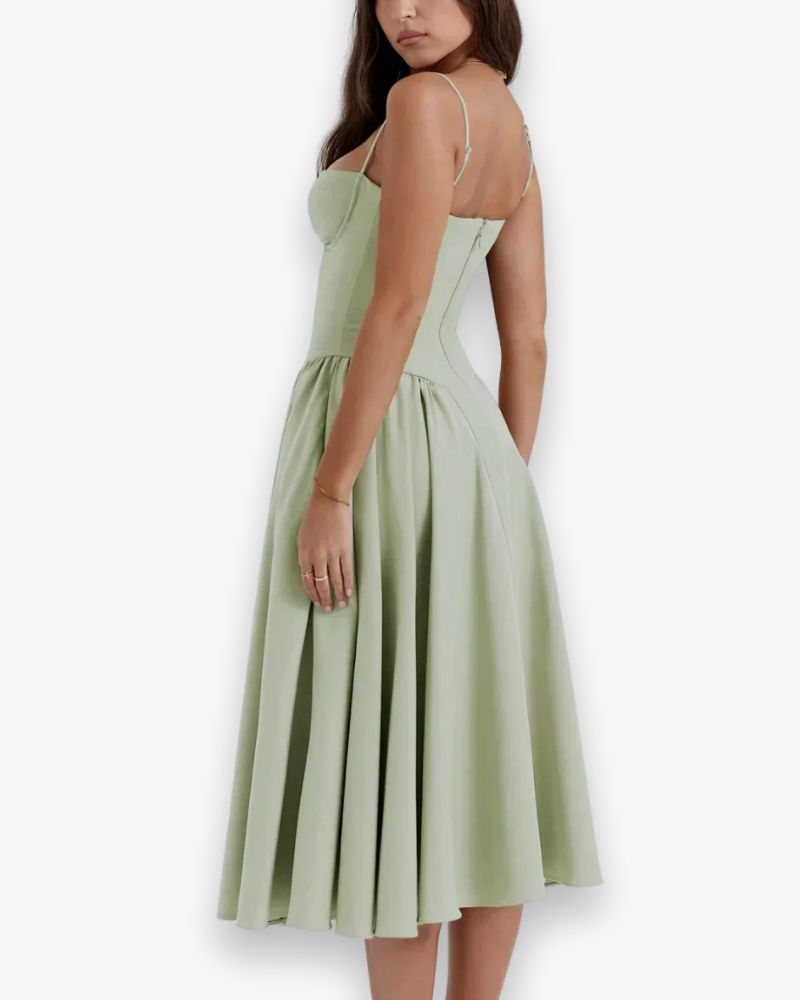 Robe midi vintage confortable des femmes | Robes d'été 8
