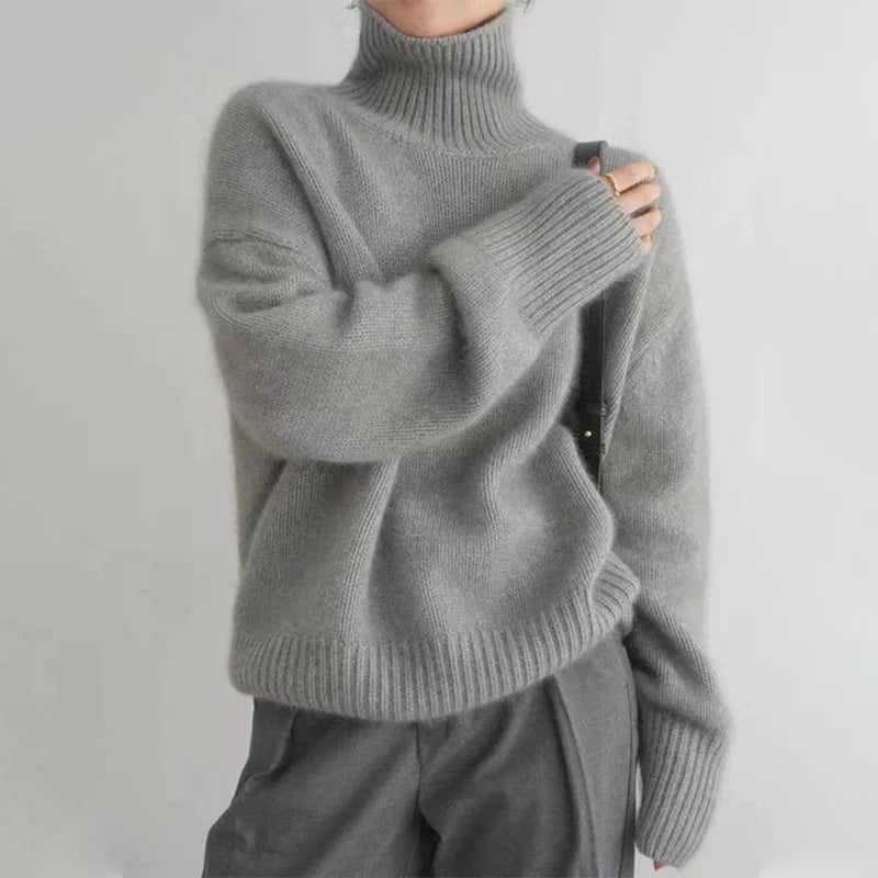 Chantal | Pull Chic Col Roulé Maille Épaisse