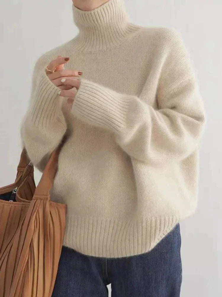 Chantal | Pull Chic Col Roulé Maille Épaisse