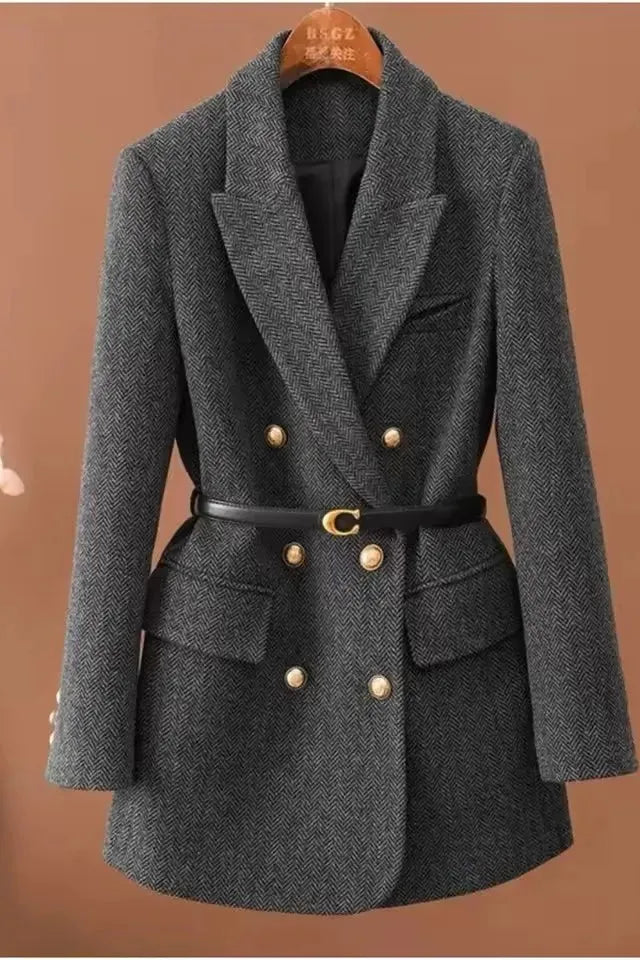 Florence | Manteau Chic Laine Boutons Dorés