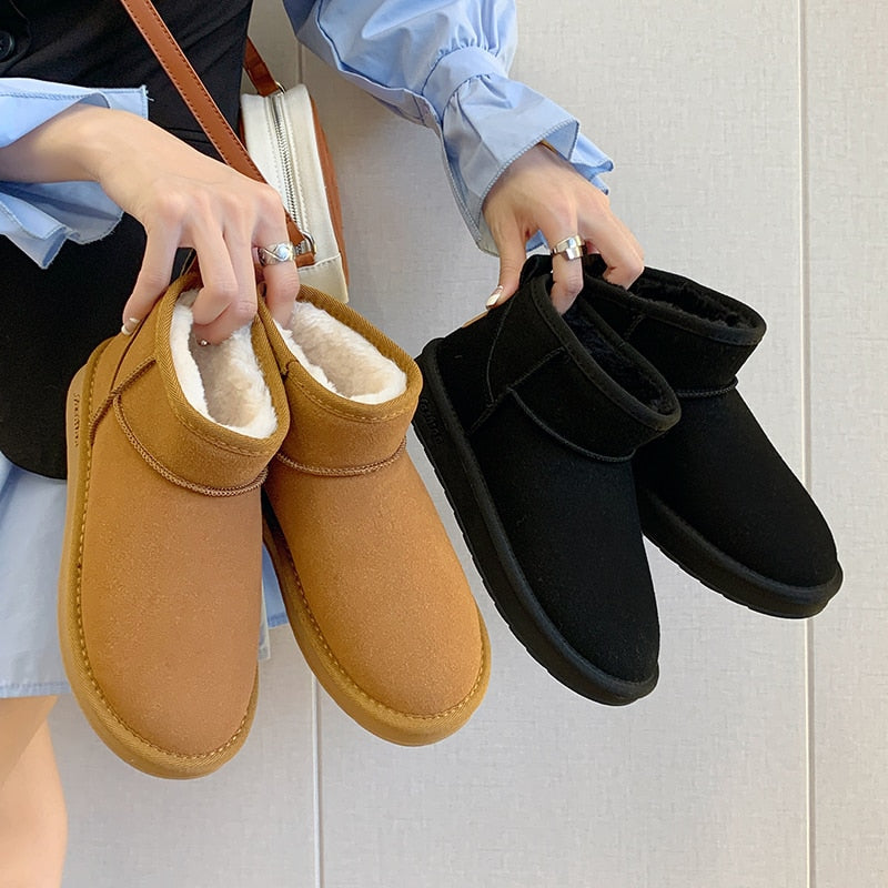 Léa | Bottines Élégantes Plates Fourrées