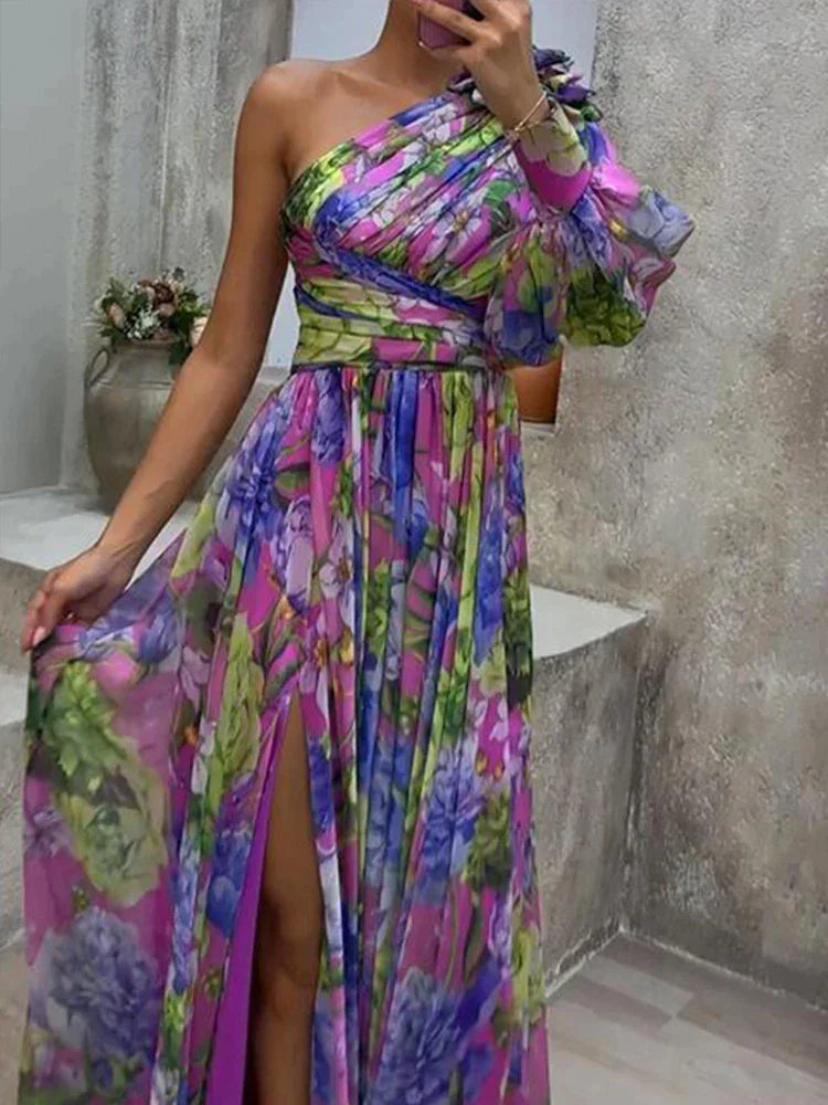 Julie - Robe Longue Femme Fleurie Élégante