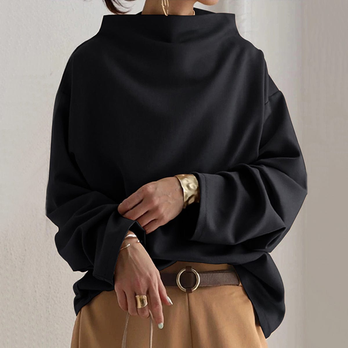 Sophie - Haut Chic Col Montant Oversize