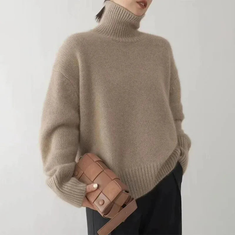 Chantal | Pull Chic Col Roulé Maille Épaisse