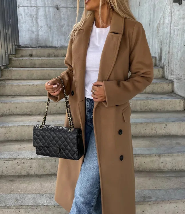 Martine | Manteau Élégant Long Ample
