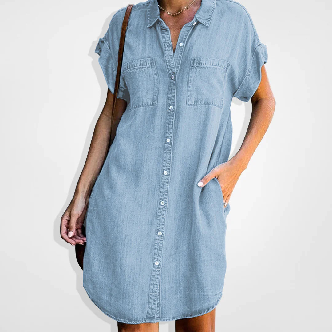 Blandine - Robe en denim - Look moderne, Décontracté - Femme