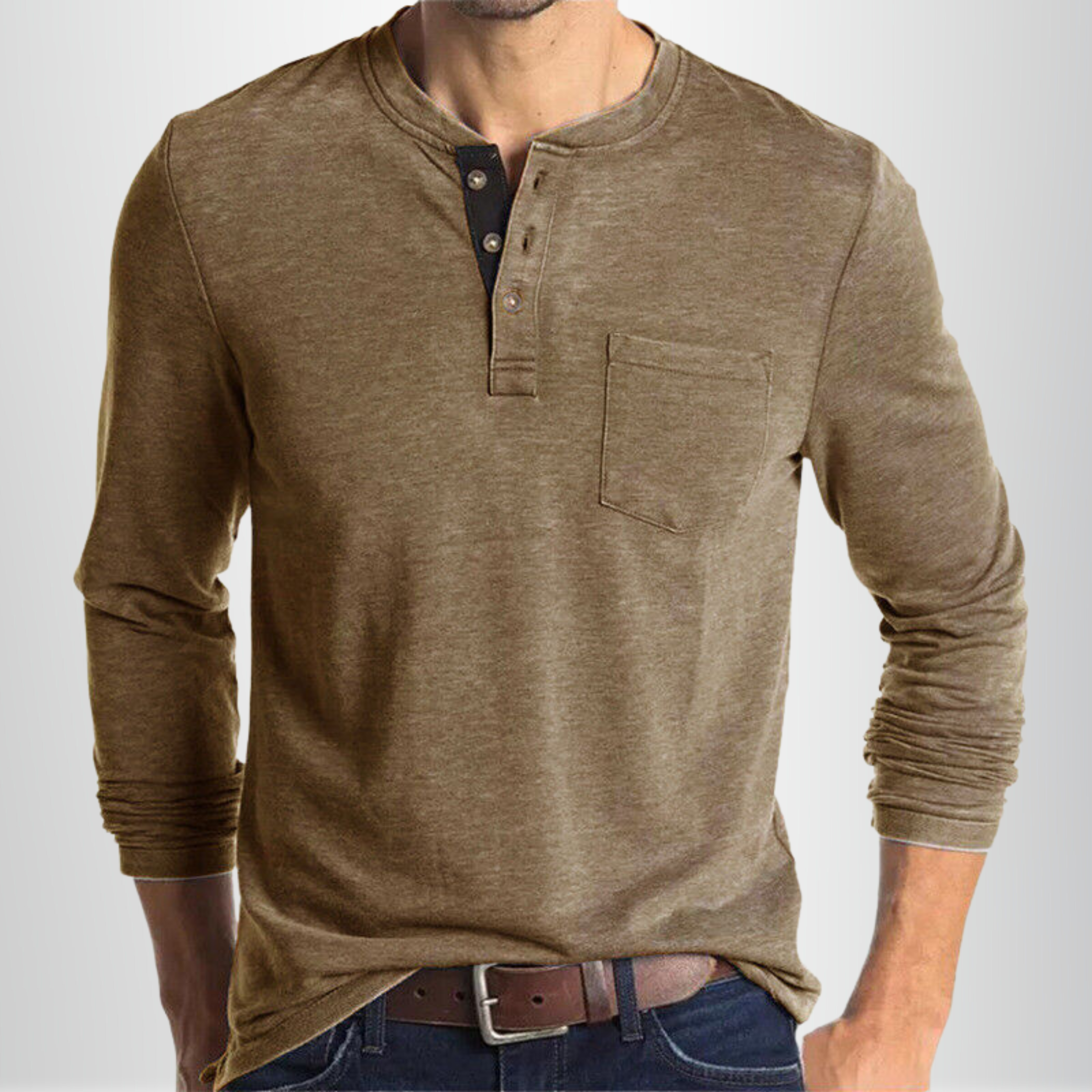 Raphaël - T-shirt Henley Homme Manches Longues
