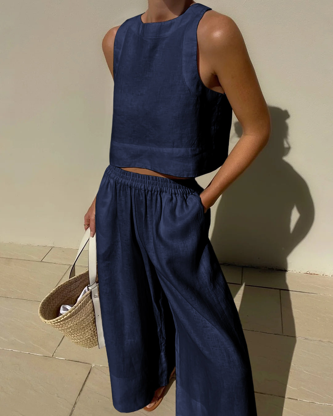 Éléonore - Maxi-robe col V - Finitions délicates, Coton doux - Femme