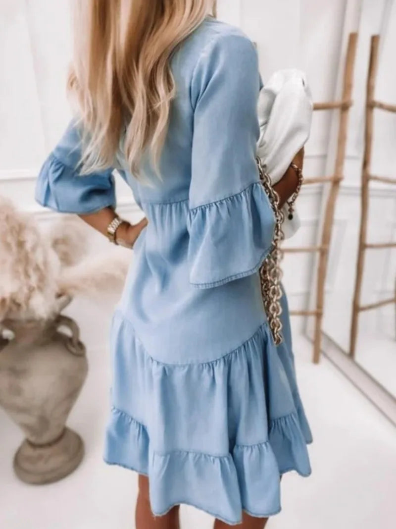 Marine - Robe Denim Chic D'Été