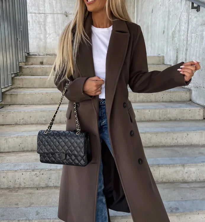 Martine | Manteau Élégant Long Ample