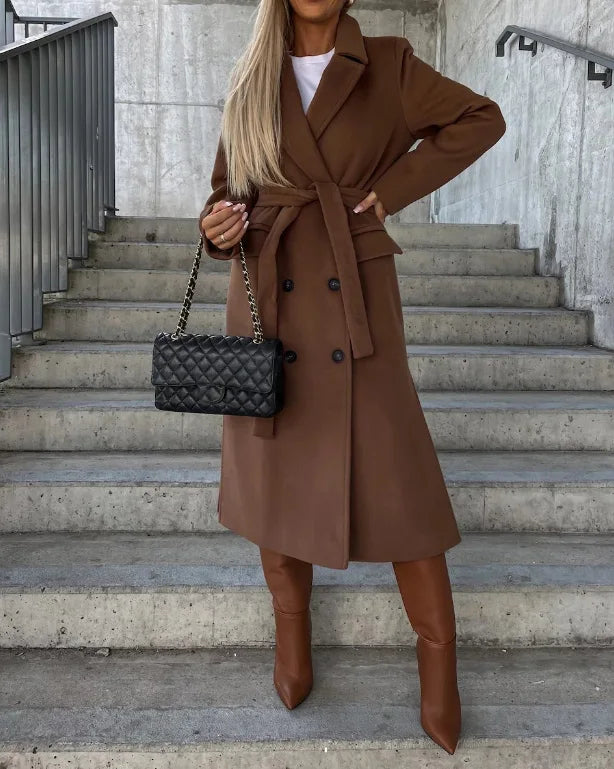 Martine | Manteau Élégant Long Ample