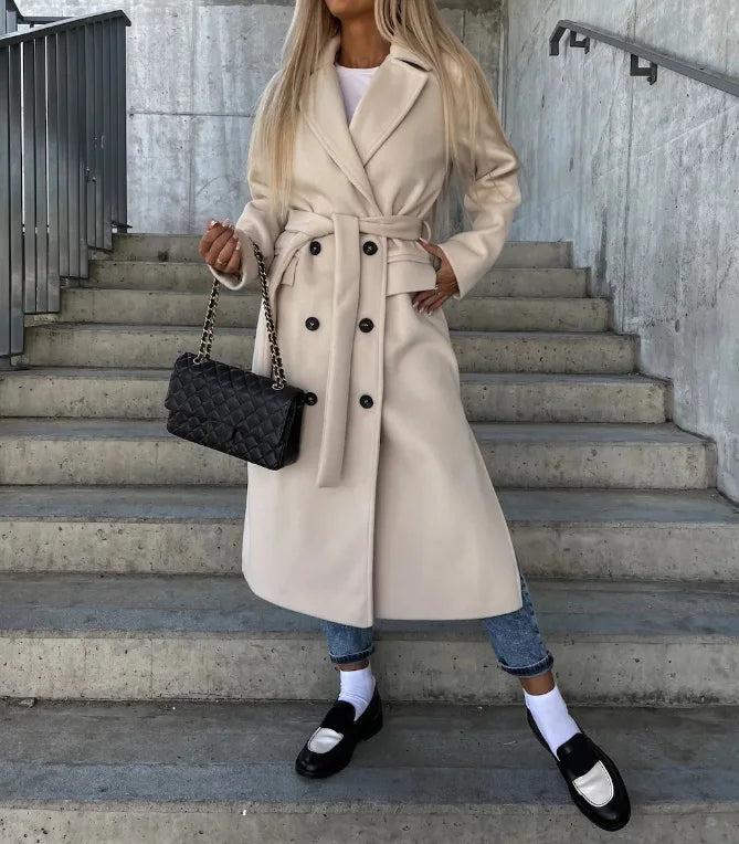 Martine | Manteau Élégant Long Ample