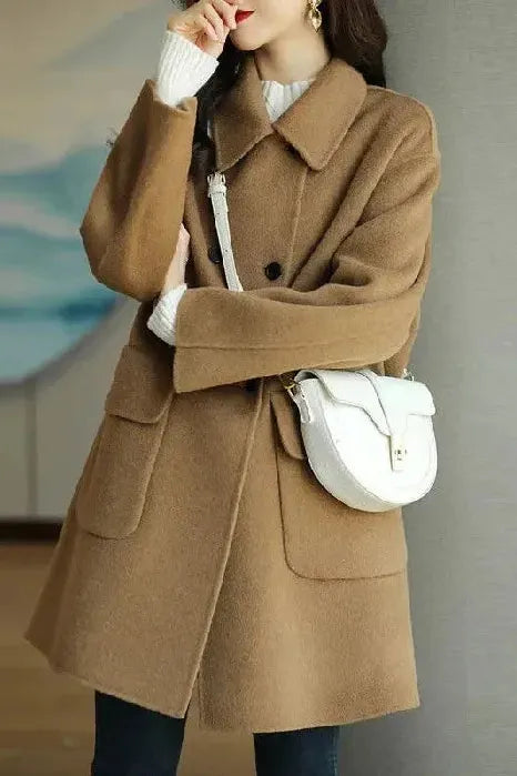Virginie | Manteau Élégant Mi-Long Poches