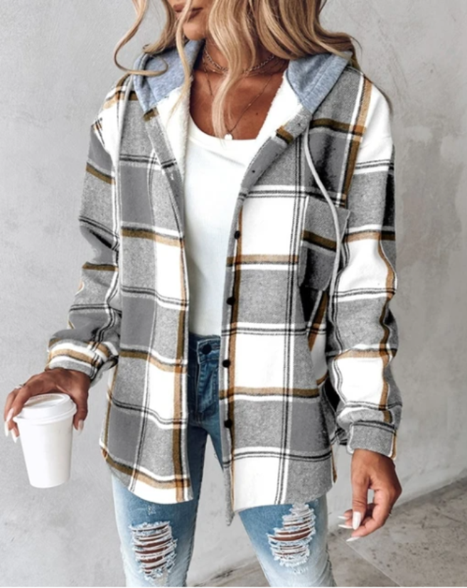 Odile - Veste femme à carreaux