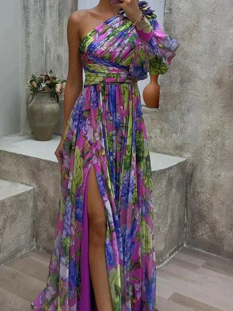 Julie - Robe Longue Femme Fleurie Élégante