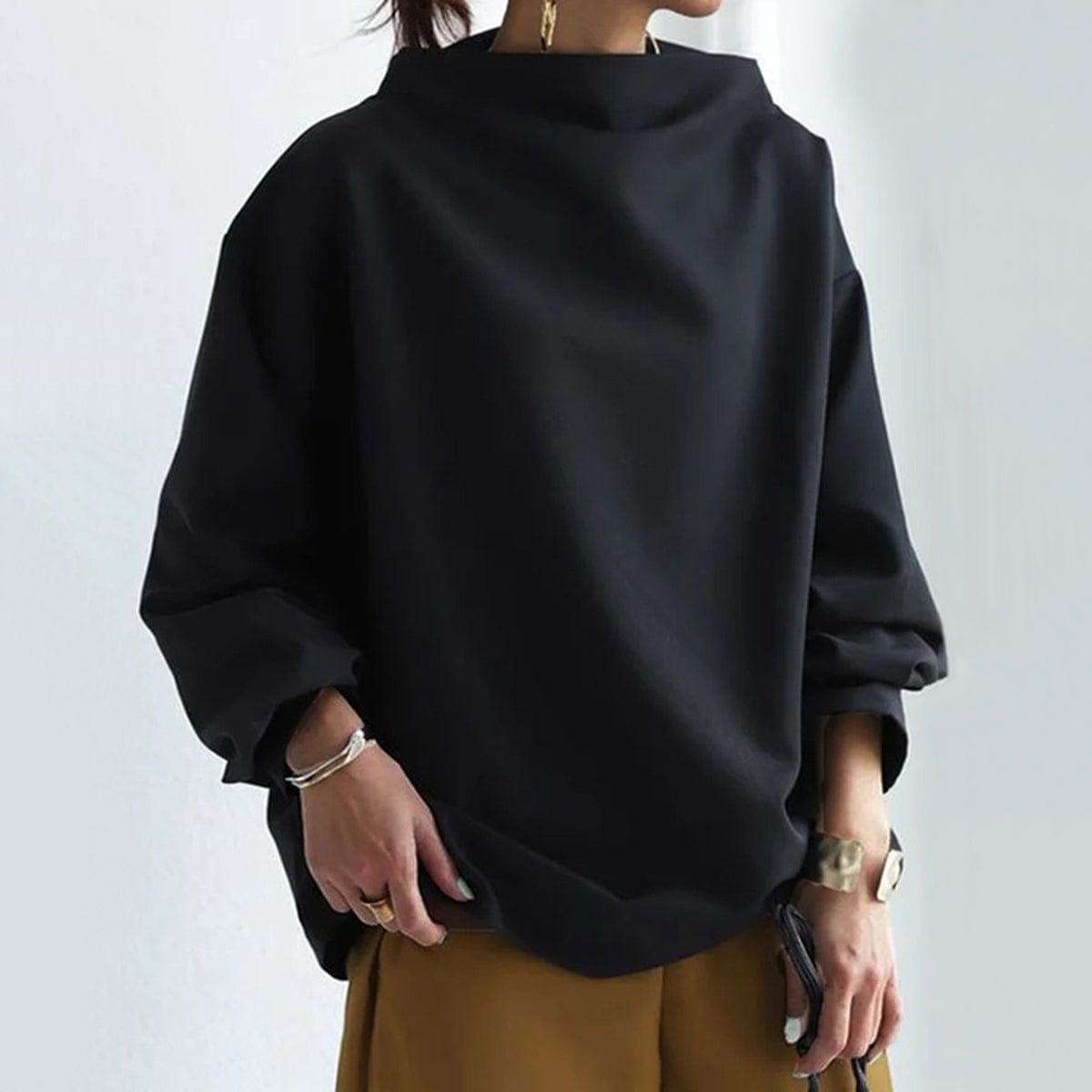 Sophie - Haut Chic Col Montant Oversize