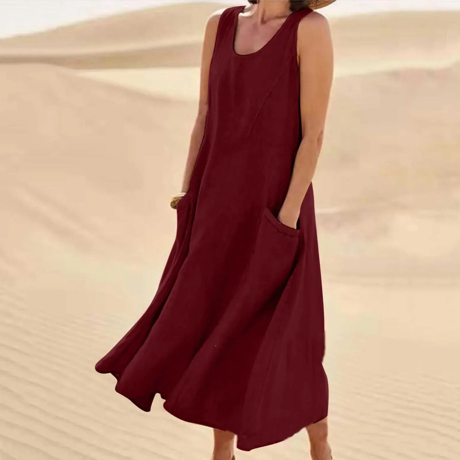 Séverine - Robe Lin Sans Manches Longue Femme