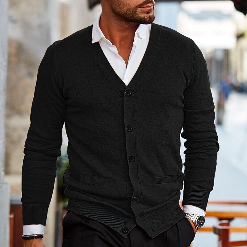 Cédric | Cardigan Classique Boutonné Col V