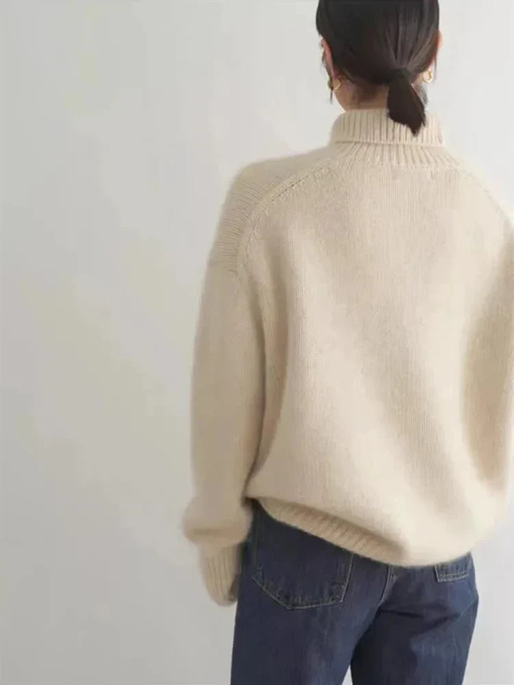 Chantal | Pull Chic Col Roulé Maille Épaisse
