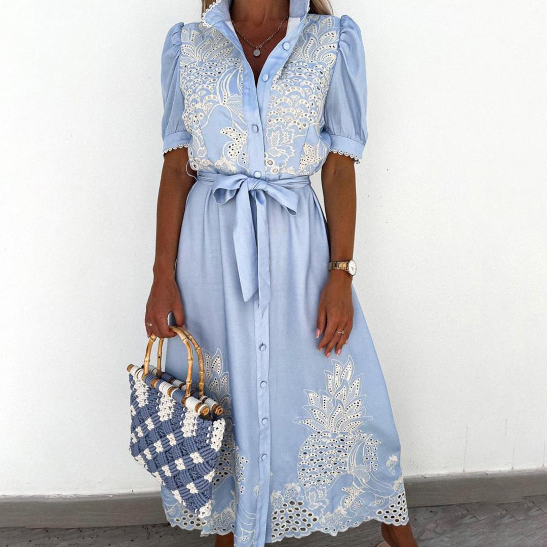 Rosalie - Maxi-robe élégante - Coupe fluide, Coton, Lin - Femme