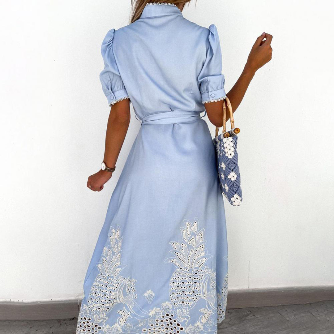 Rosalie - Maxi-robe élégante - Coupe fluide, Coton, Lin - Femme