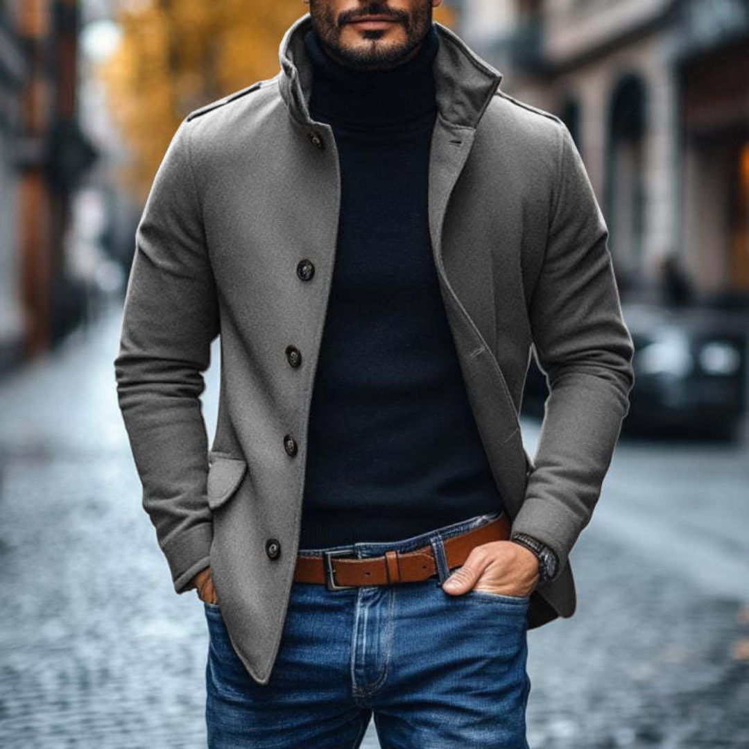 Antoine - Veste Élégante Ajustée Col Montant