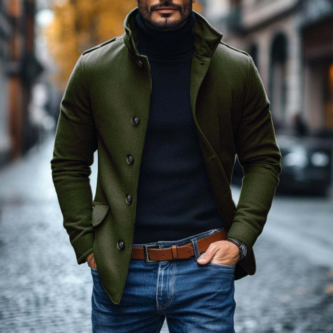 Antoine - Veste Élégante Ajustée Col Montant