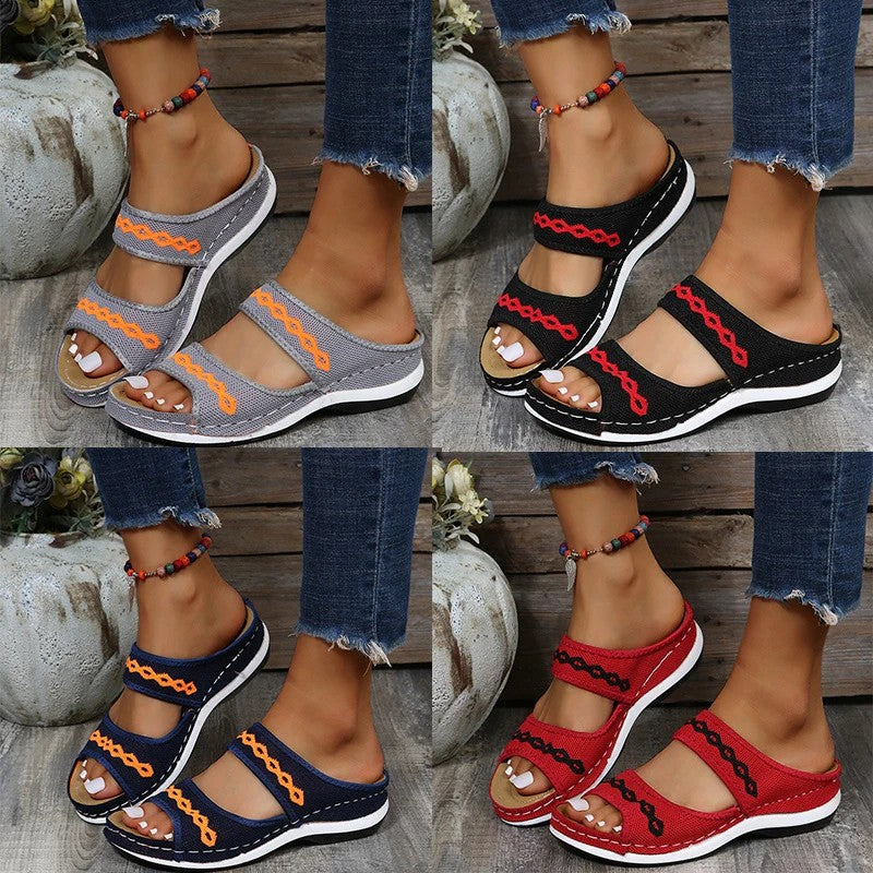 Isabelle - Sandales orthopédiques en cuir - Réglables, Femme