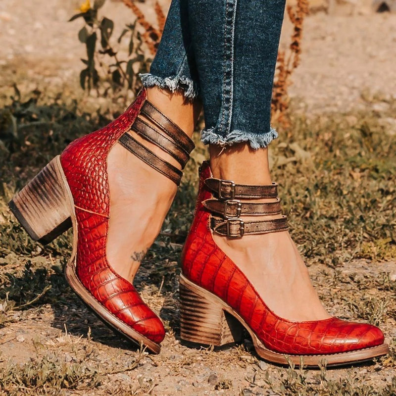 Michèle | Bottines Élégantes Cuir à Talon