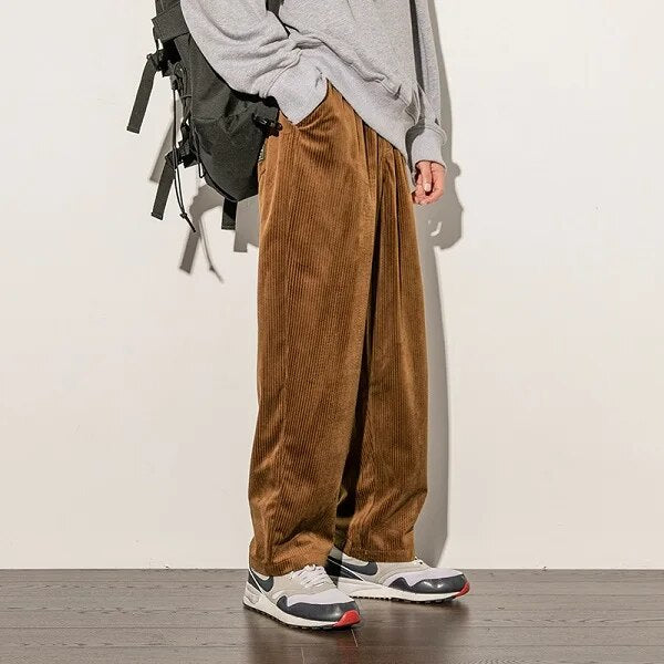 David | Pantalon Élégant Velours Côtelé Droit