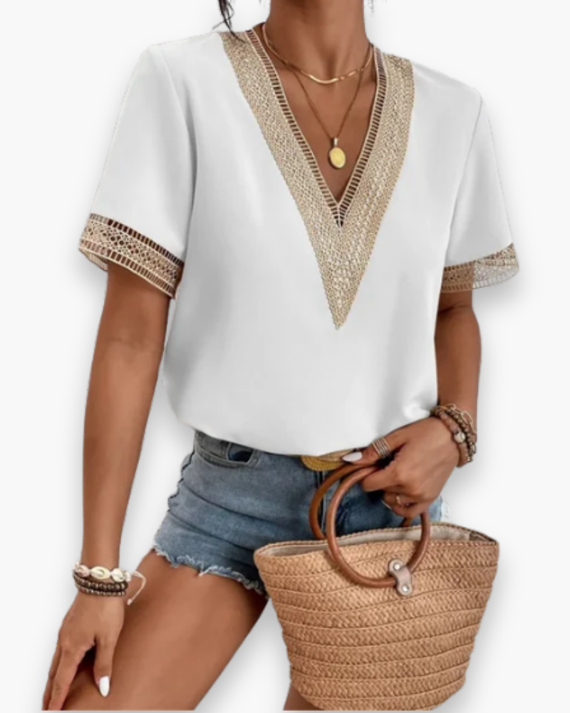 Top élégant en V pour femmes | Polyvalent 1