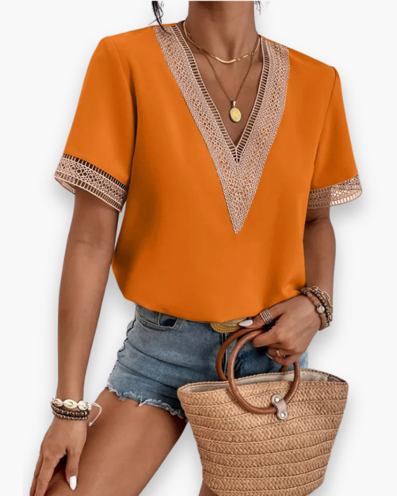 Top élégant en V pour femmes | Polyvalent 3