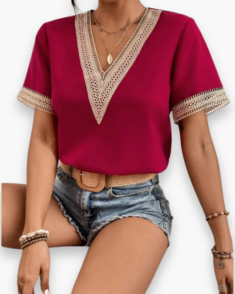 Top élégant en V pour femmes | Polyvalent 4