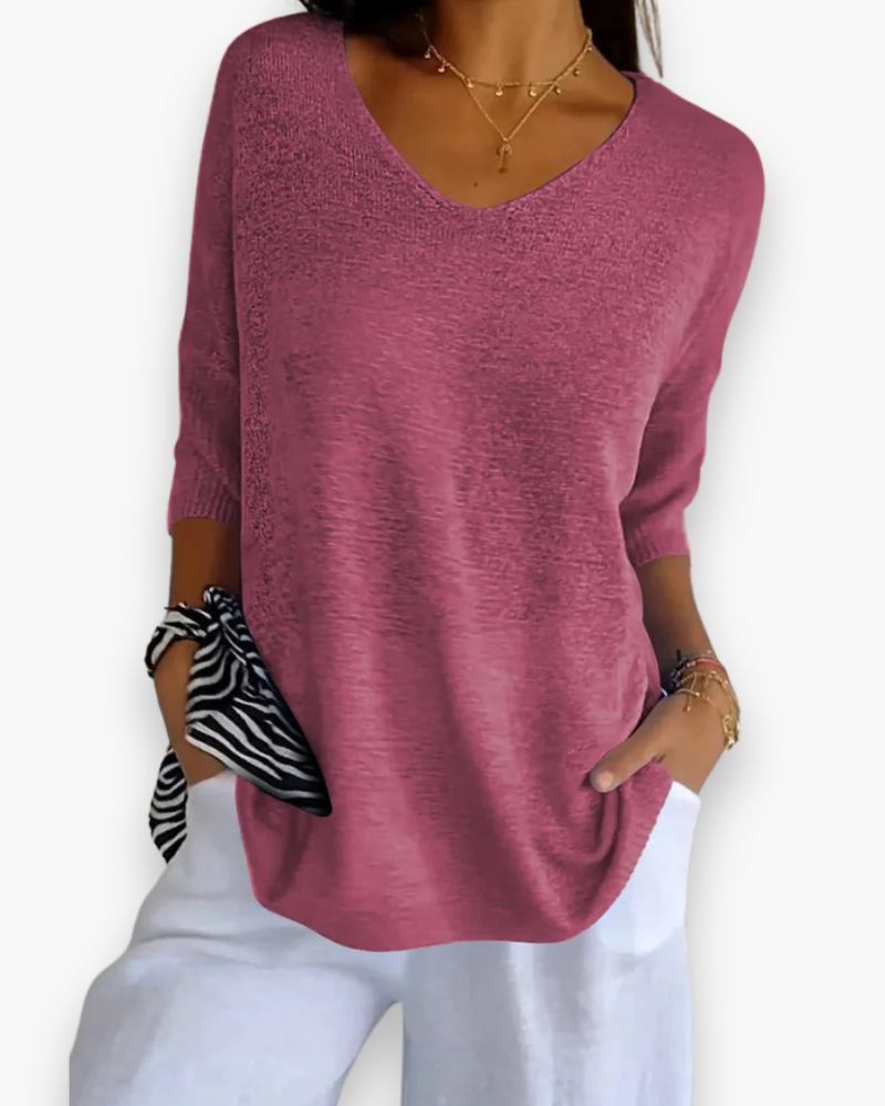 Top en tricot à col en V confortable des femmes | Polyvalent 7
