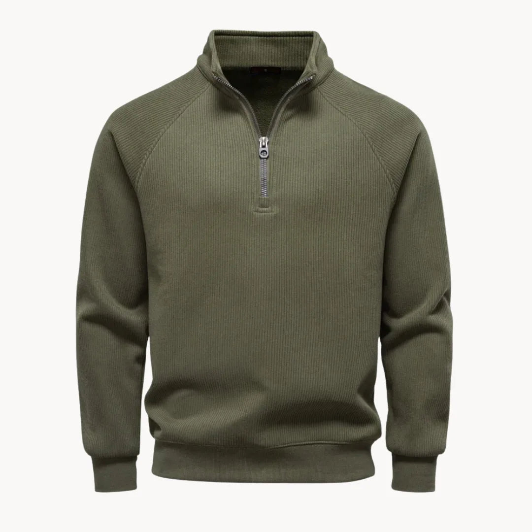 Christophe - Pull Intemporel Zippé Col Montant