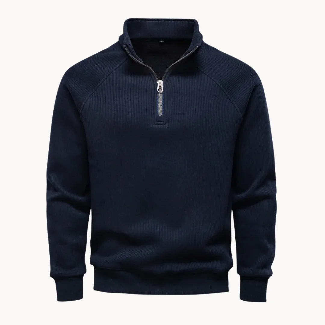 Christophe - Pull Intemporel Zippé Col Montant