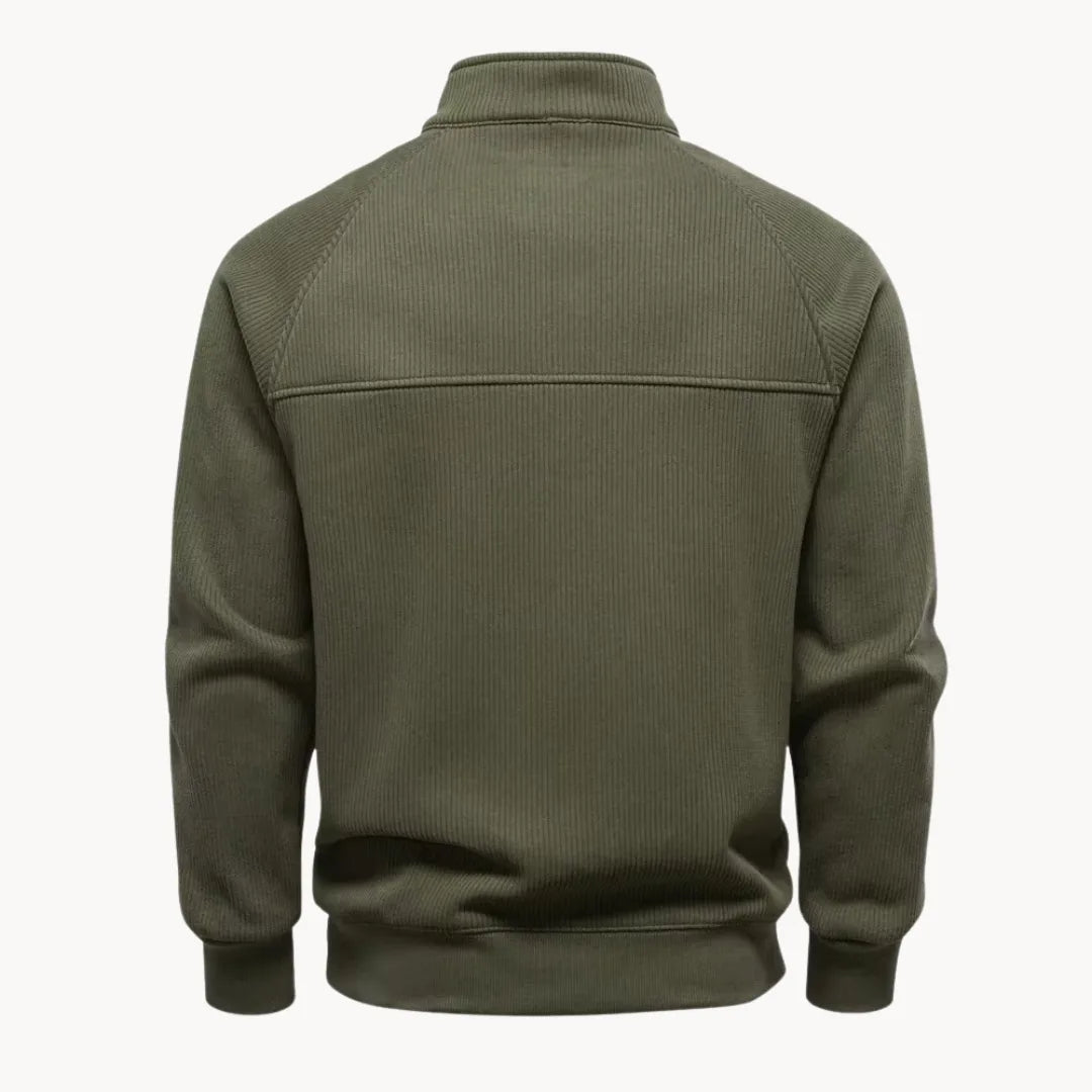 Christophe - Pull Intemporel Zippé Col Montant